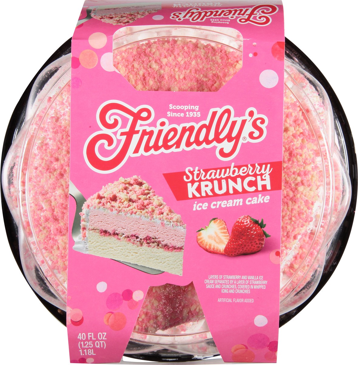 slide 9 of 9, Friendly's Strawberry Krunch Ice Cream Cake 40 fl oz, 40 fl oz