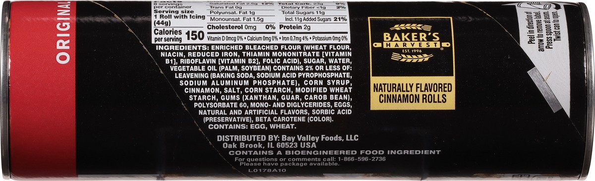slide 4 of 9, Baker's Harvest Original Cinnamon Rolls with Icing 12.4 oz, 12.4 oz