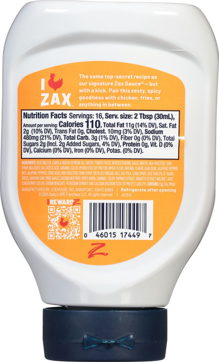 slide 4 of 14, Zaxby's Spicy Zax Sauce 16 Ounces, 16 oz