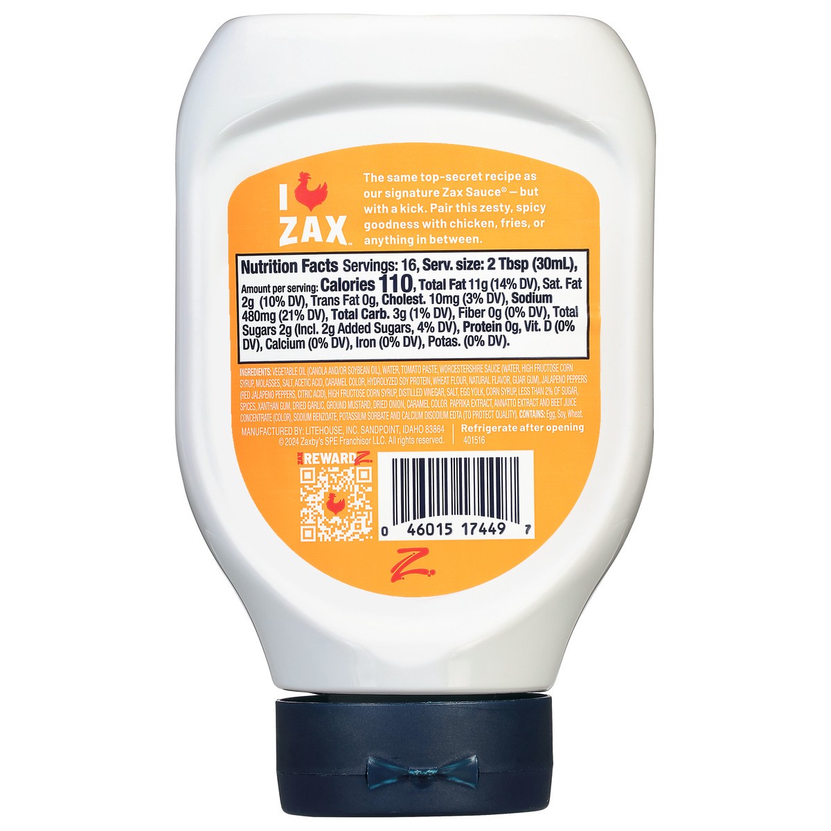 slide 10 of 14, Zaxby's Spicy Zax Sauce 16 Ounces, 16 oz