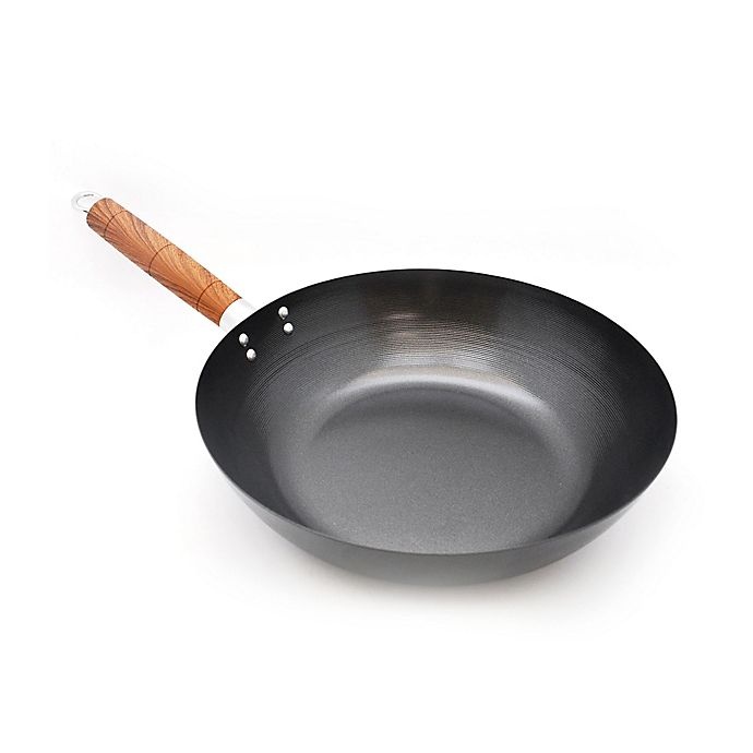 slide 1 of 1, IMUSA Nonstick Carbon Steel Quantum Wok with Soft-Touch Handle, 12 in