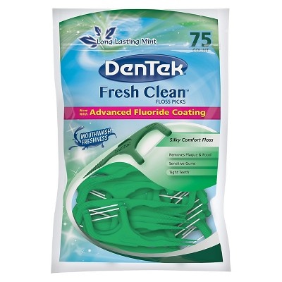 slide 1 of 1, DenTek Fresh Clean Floss Picks, 75 ct