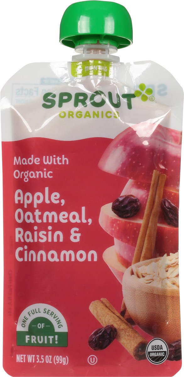 slide 10 of 13, Sprout Organics Apple, Oatmeal Raisin & Cinnamon Baby Food 3.5 oz, 3.5 oz