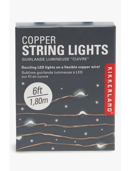 slide 1 of 1, Kikkerland Copper String Battery Lights, 1 ct