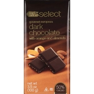 slide 1 of 1, CVS Gold Emblem Select Gourmet European Dark Chocolate With Orange & Almonds, 3.5 oz