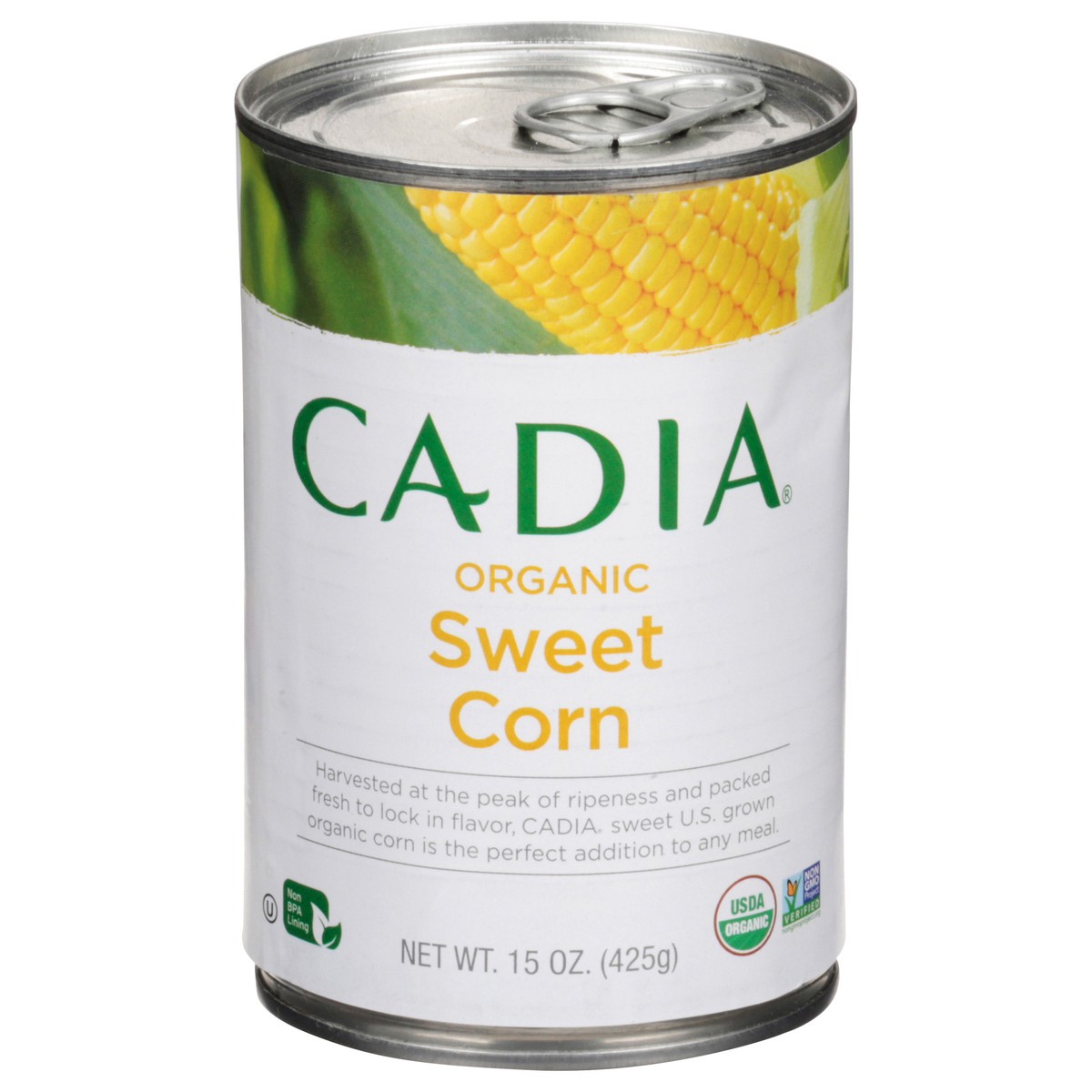 slide 2 of 13, Cadia Organic Sweet Corn 15 oz, 15 oz