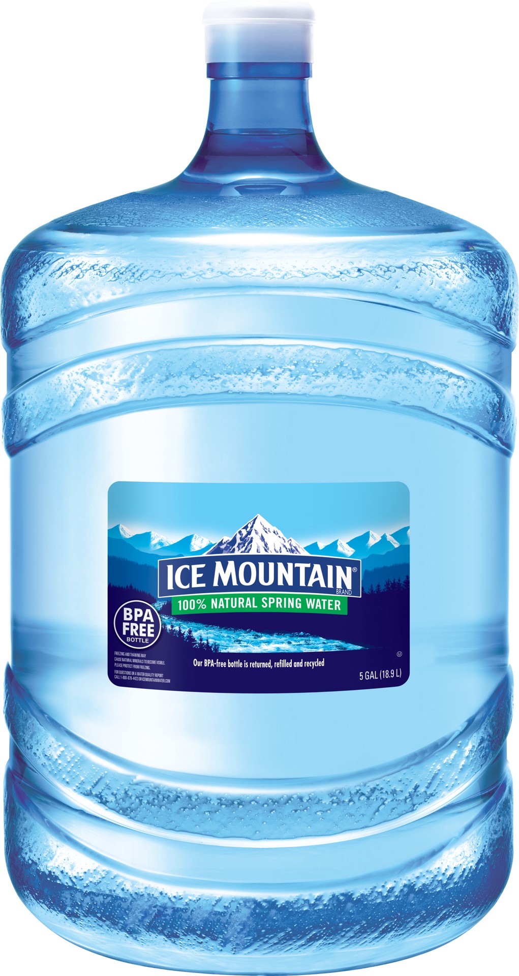 slide 1 of 7, ICE MOUNTAIN Brand 100% Natural Spring Water, 5-gallon plastic jug, 5 g