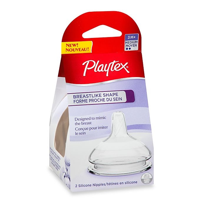 slide 1 of 1, Playtex Medium Flow Breastlike Nipples, 2 ct