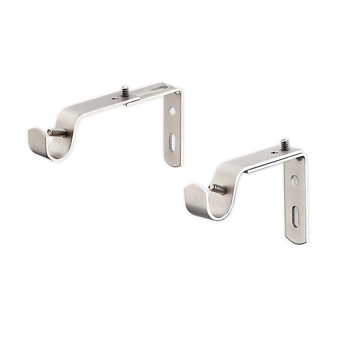 slide 1 of 1, Cambria Classic Steel Replacement Window Brackets - Brushed Nickel, 2 ct