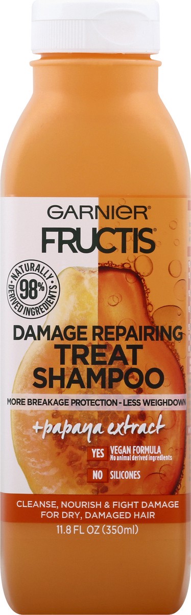 slide 1 of 11, Garnier Damage Repairing Treat Shampoo With Papaya Extract, 11.8 oz