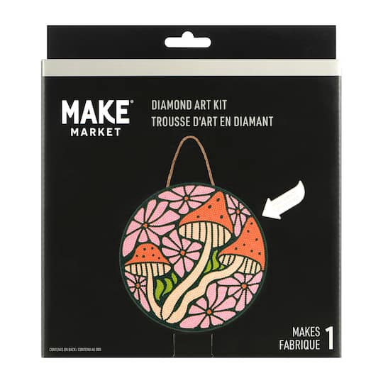 slide 1 of 4, Mushroom Wood Plaque Diamond Art Kit By Make Market, 8 in