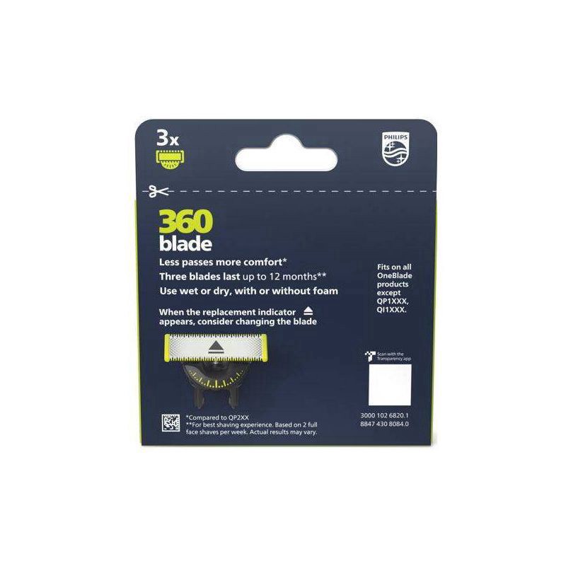 slide 7 of 12, Philips Norelco OneBlade 360 Replacement Blade - QP430/80 - 3ct, 3 ct