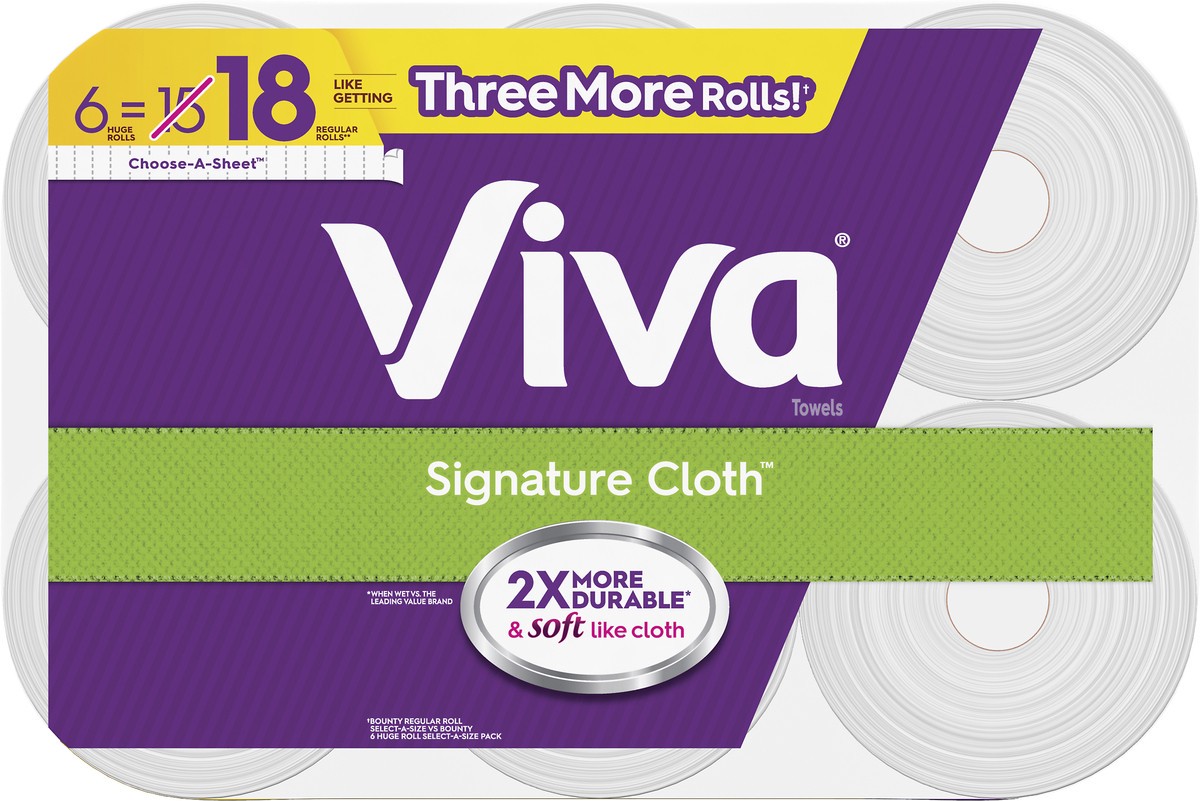 slide 4 of 8, Viva Signature Cloth Choose-A-Sheet White Paper Towels, 6 ct