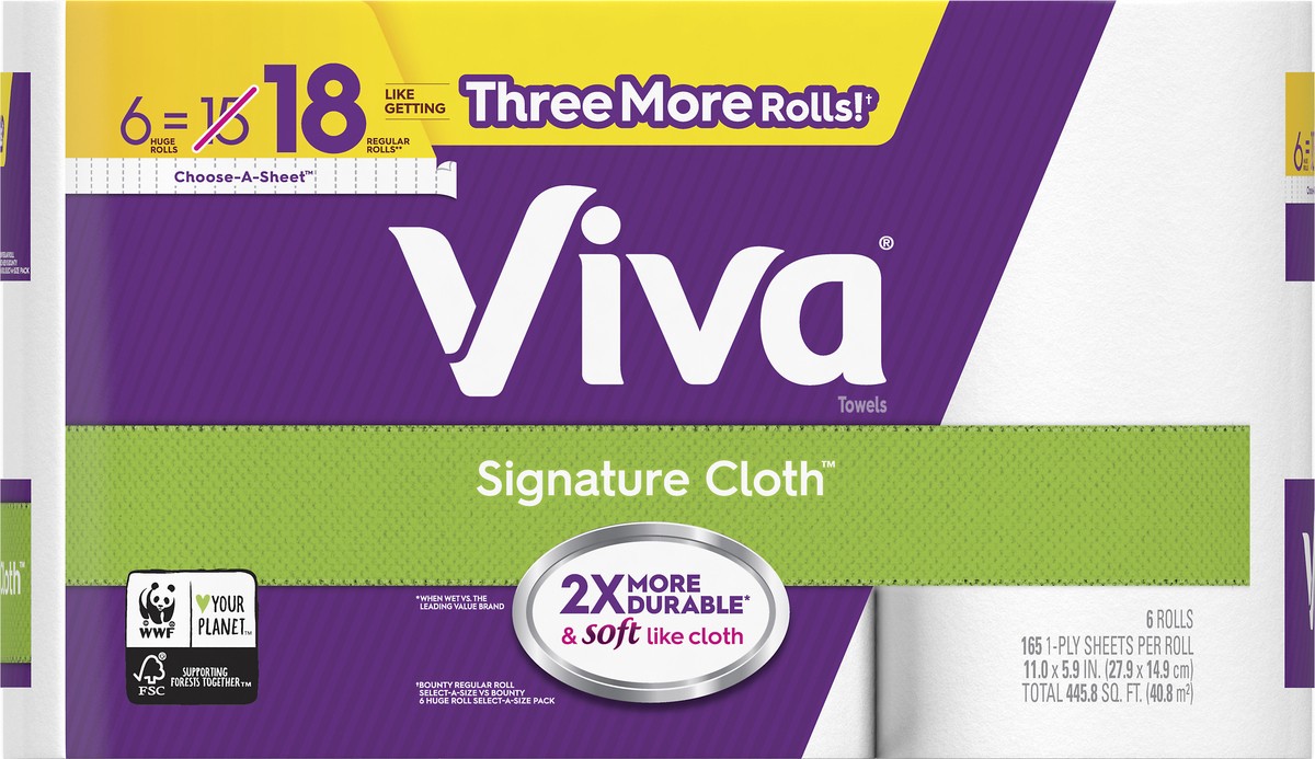 slide 6 of 8, Viva Signature Cloth Choose-A-Sheet White Paper Towels, 6 ct