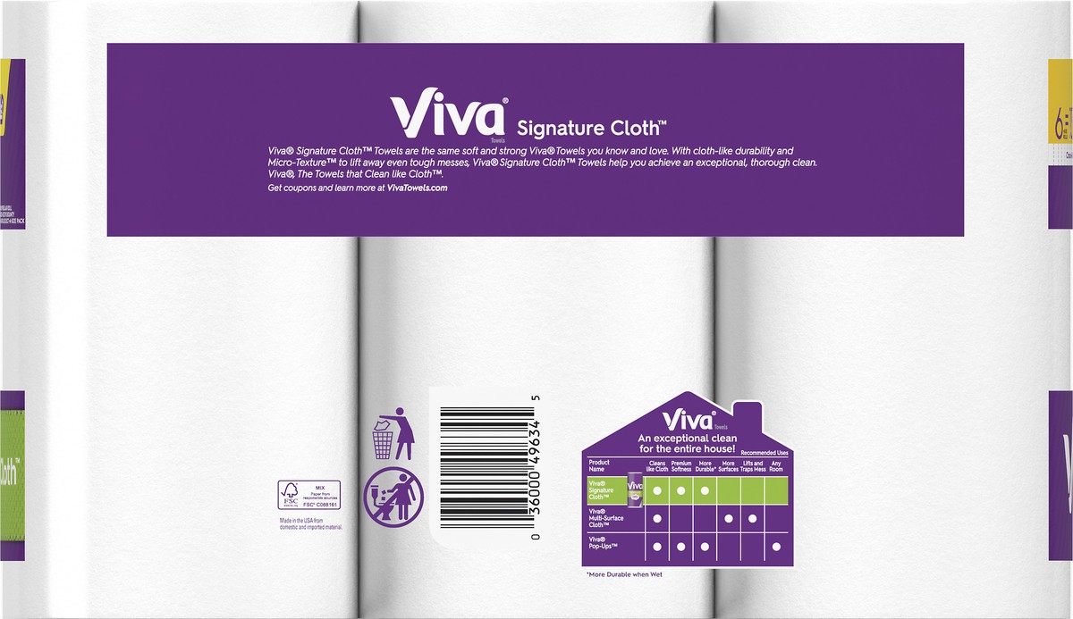 slide 3 of 8, Viva Signature Cloth Choose-A-Sheet White Paper Towels, 6 ct