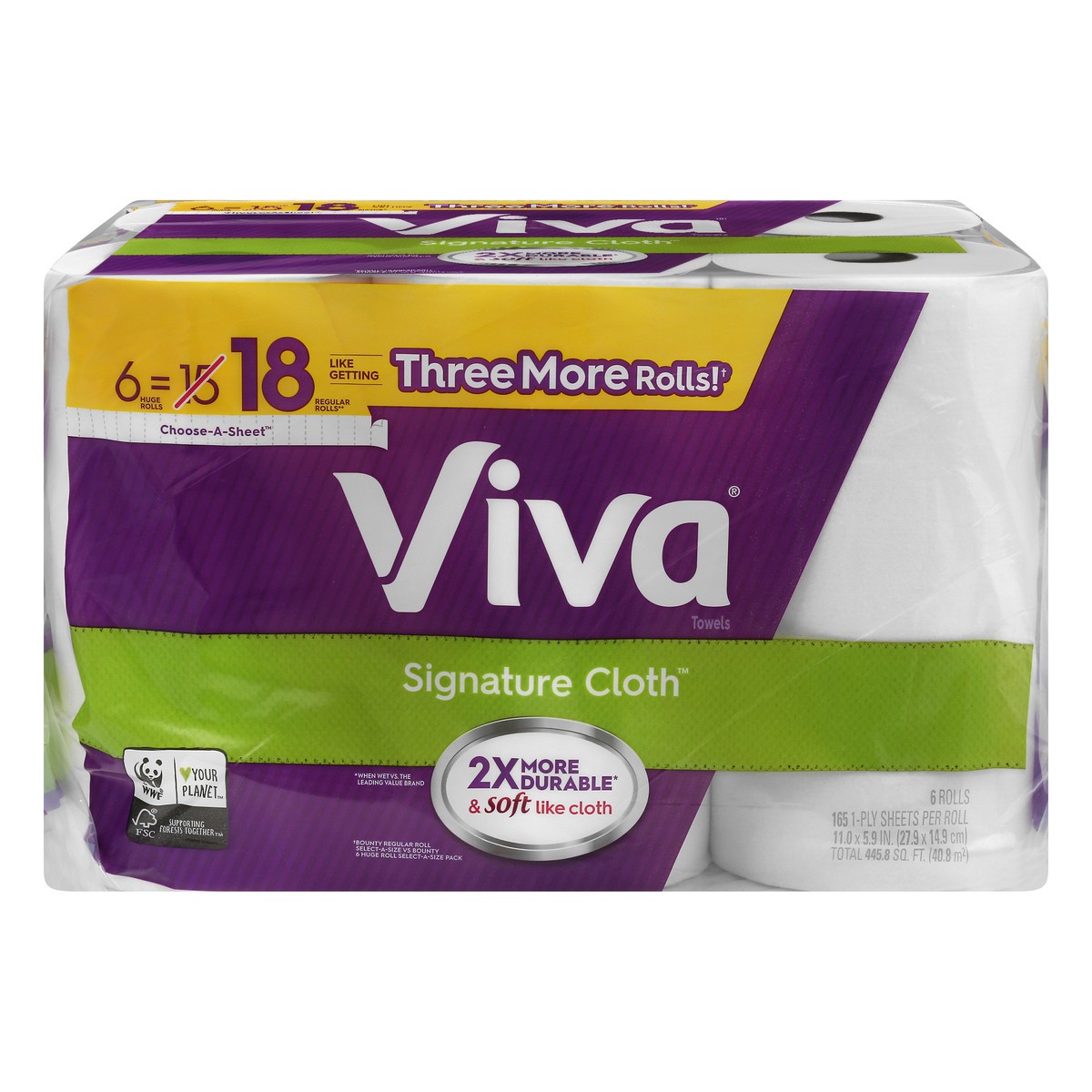 slide 1 of 8, Viva Signature Cloth Choose-A-Sheet White Paper Towels, 6 ct