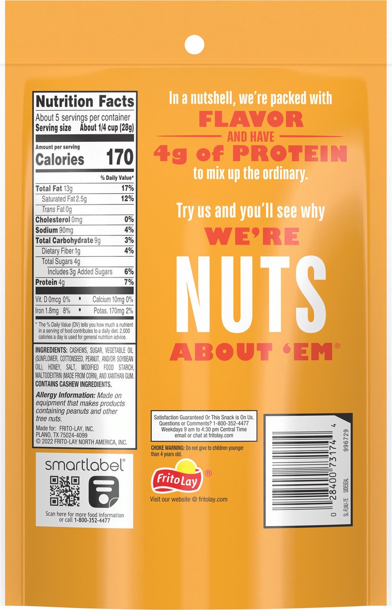 slide 2 of 8, Nut Harvest Whole Cashews Honey Roasted 4 3/4 Oz, 4.75 oz