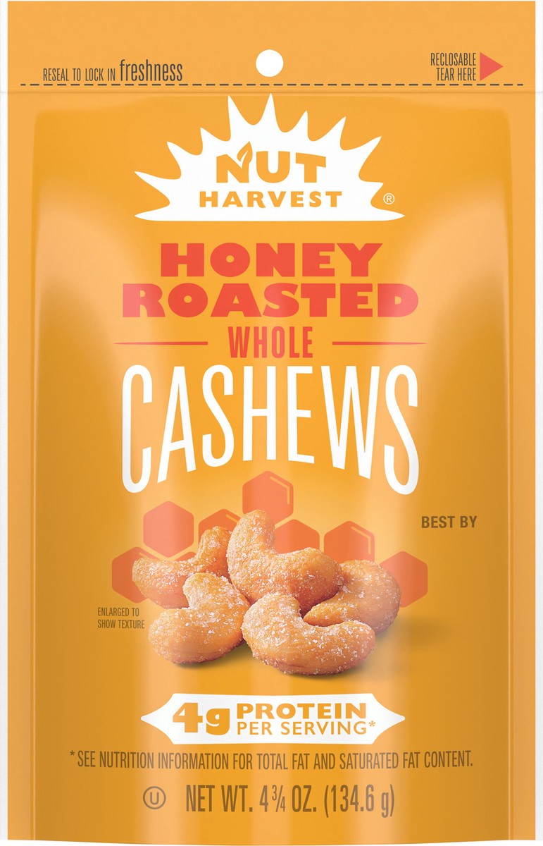 slide 4 of 8, Nut Harvest Whole Cashews Honey Roasted 4 3/4 Oz, 4.75 oz