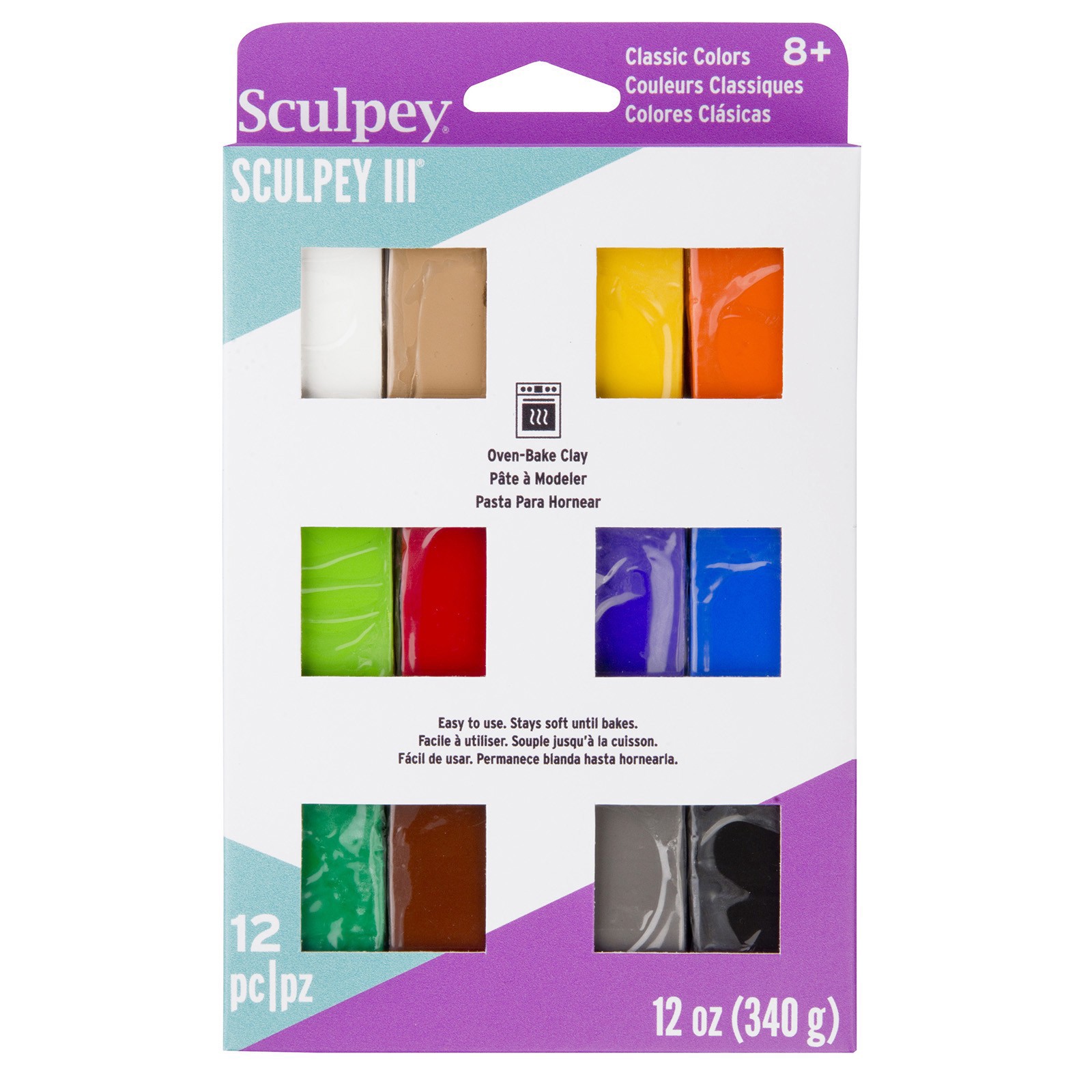 slide 2 of 3, Sculpey Iii Classic Multipack Oven Bake Clay, 1/4 in