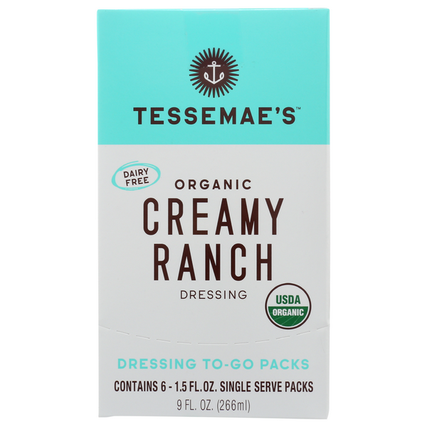 slide 1 of 1, Tessemae's Organic Creamy Ranch To Go, 1.5 fl oz