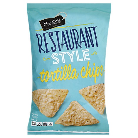 slide 1 of 1, Signature Select Tortilla Chips Restaurant Style, 10.5 oz