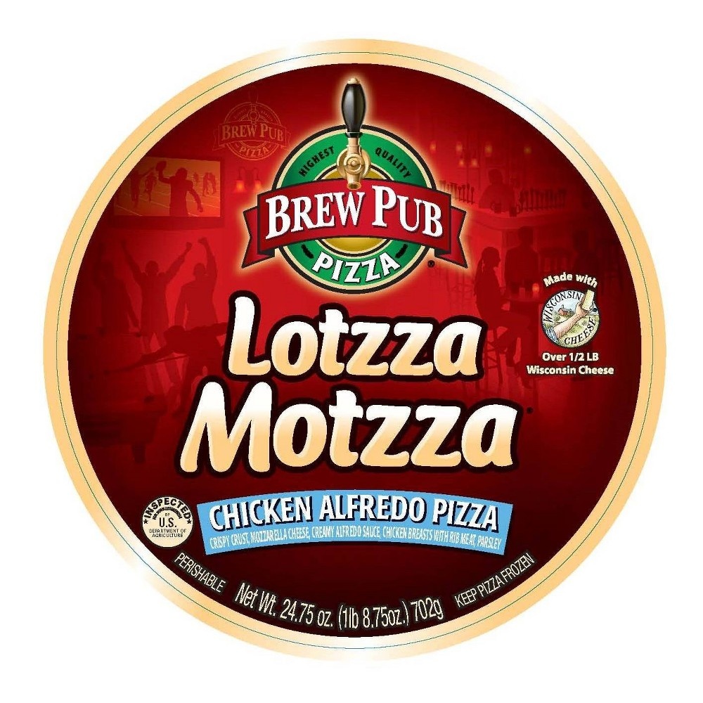 slide 2 of 3, Brew Pub Lotzza Motzza Chicken Alfredo Pizza, 24.75 oz