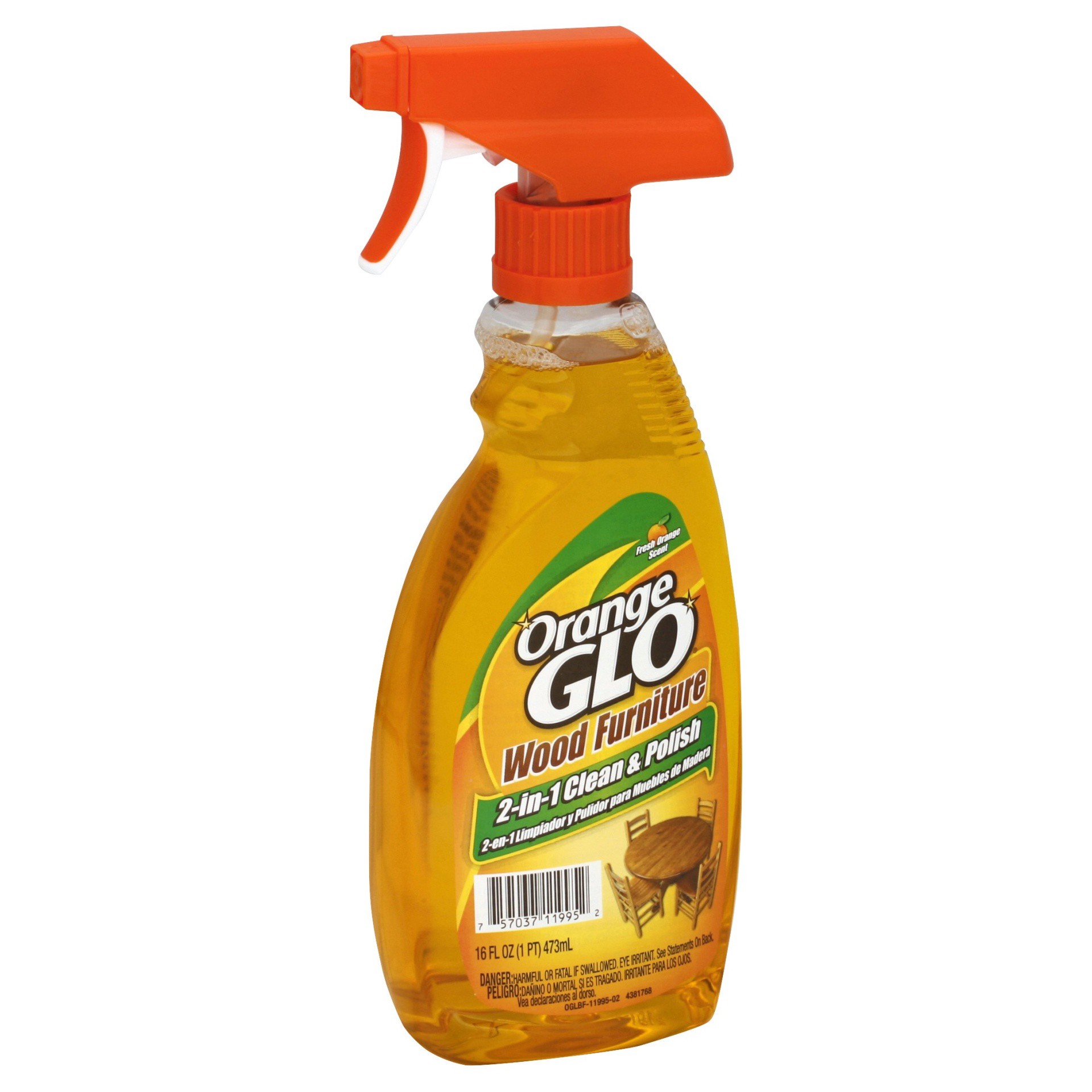 slide 1 of 9, Orange Glo Wood Furniture 2 in 1 Fresh Orange Clean & Polish 16 fl oz, 16 fl oz