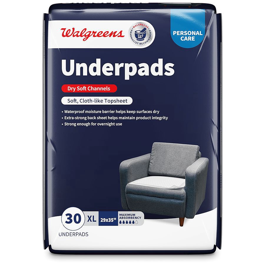 slide 2 of 5, Walgreens Maximum Absorbency Underpads X-Large, 30 ct