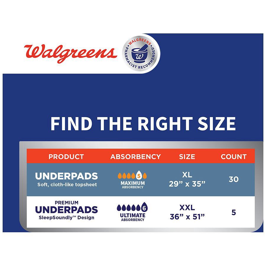slide 3 of 5, Walgreens Maximum Absorbency Underpads X-Large, 30 ct