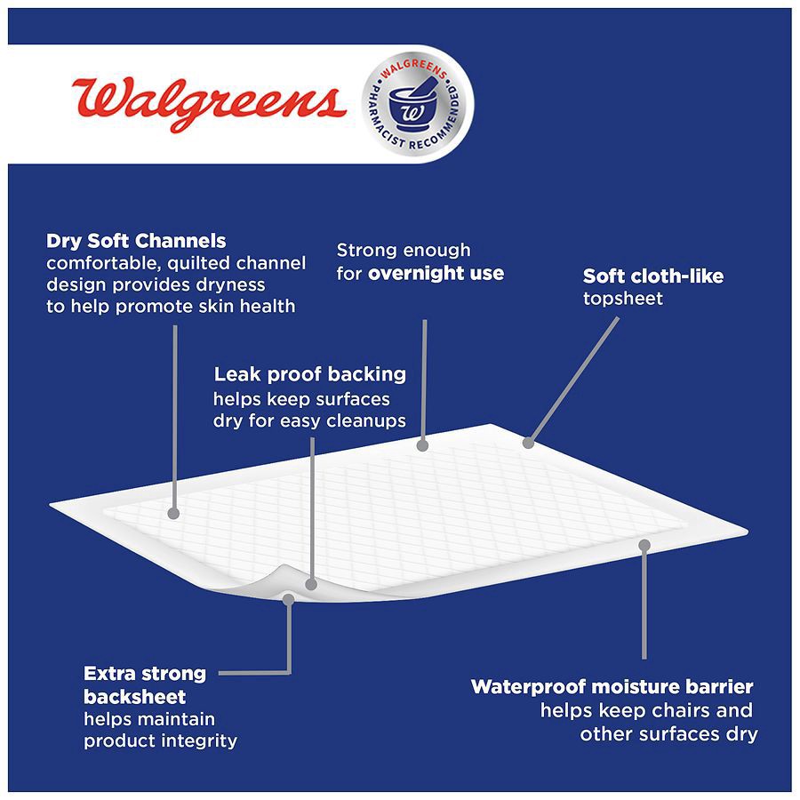 slide 4 of 5, Walgreens Maximum Absorbency Underpads X-Large, 30 ct