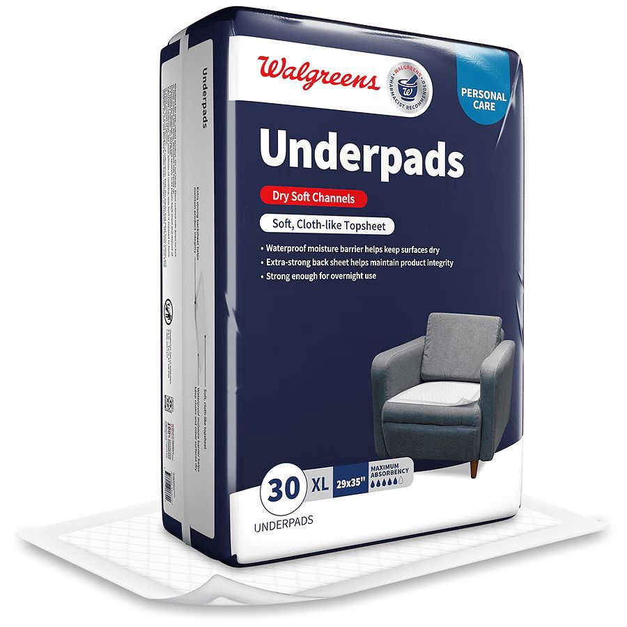 slide 5 of 5, Walgreens Maximum Absorbency Underpads X-Large, 30 ct