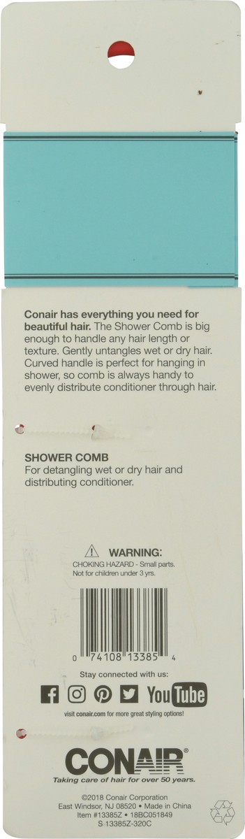 slide 8 of 9, Conair Shower Comb, 1 ct