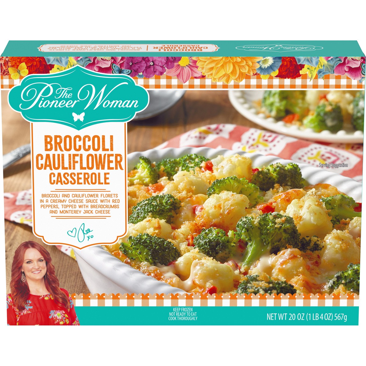 slide 1 of 10, The Pioneer Woman Broccoli Cauliflower Casserole Frozen Side Dish, 20 oz Box, 567 g