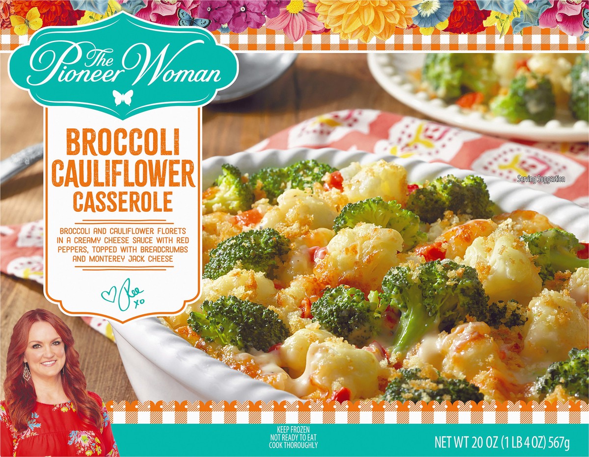 slide 9 of 10, The Pioneer Woman Broccoli Cauliflower Casserole Frozen Side Dish, 20 oz Box, 567 g