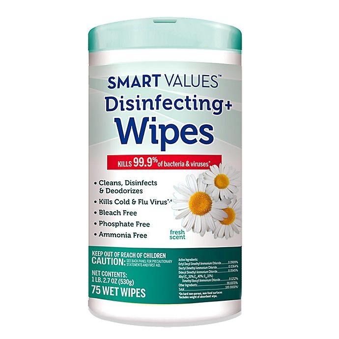 slide 1 of 4, Smart Values Disinfecting Wipes - Fresh Scent, 75 ct