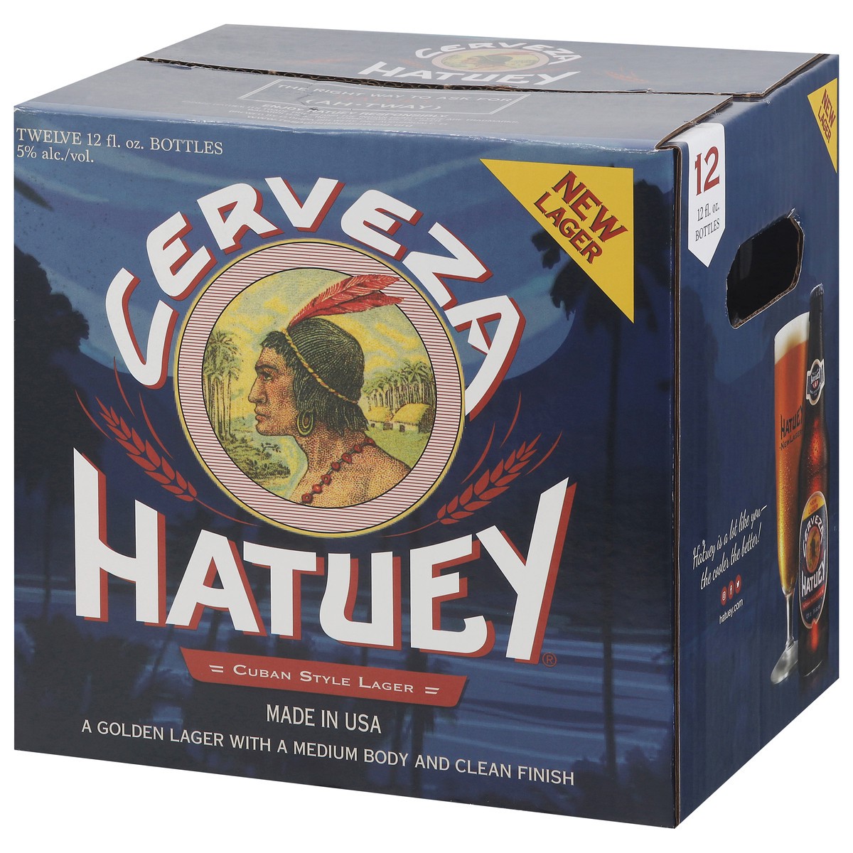 slide 2 of 4, Cerveza Hatuey Cuban Style Lager Beer 12 - 12 fl oz Bottles, 12 ct; 12 oz