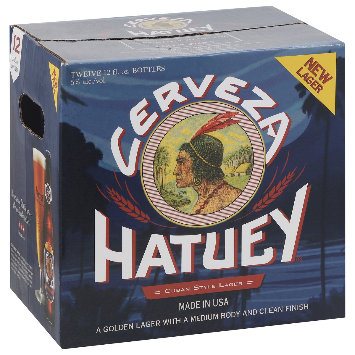 slide 4 of 4, Cerveza Hatuey Cuban Style Lager Beer 12 - 12 fl oz Bottles, 12 ct; 12 oz