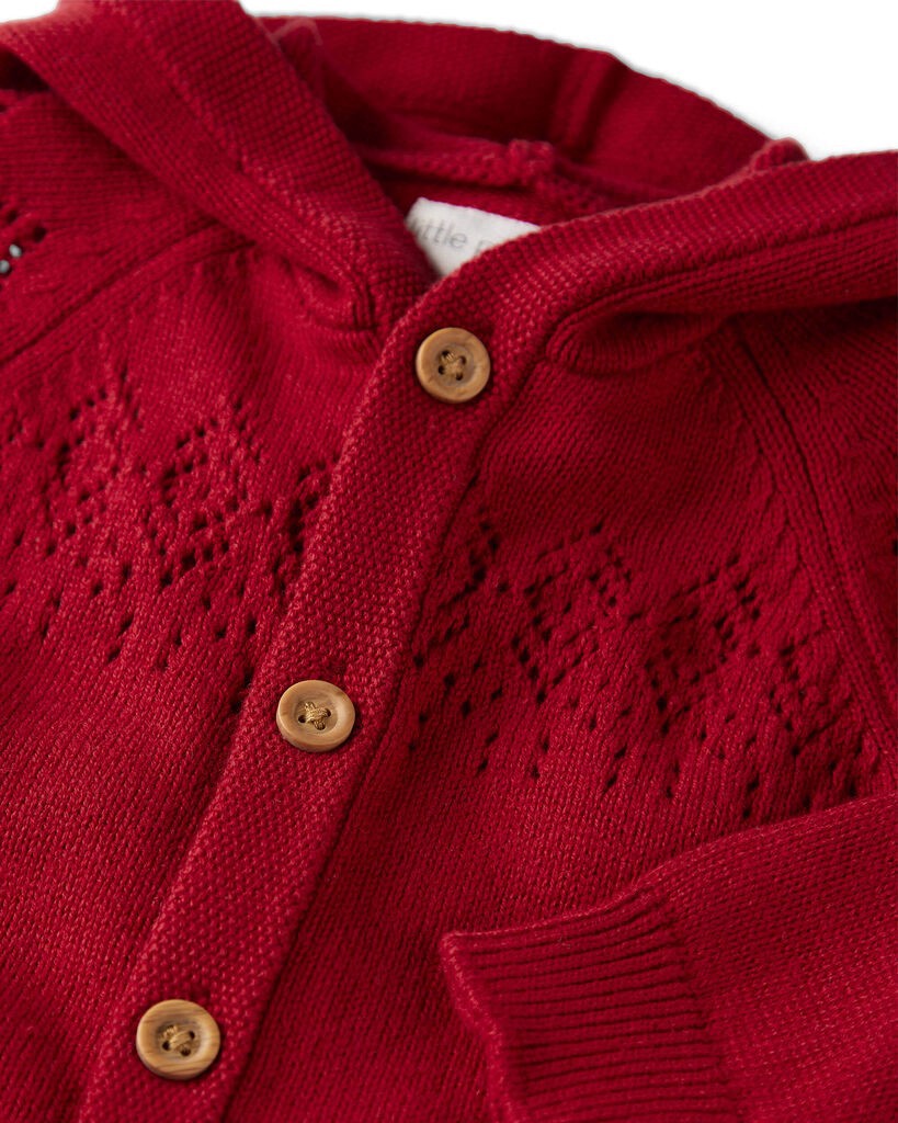 slide 2 of 3, Littleplanet Baby Organic Cotton Sweater Knit Pram Deep Red 3M, 1 ct