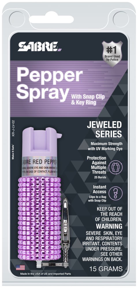 slide 2 of 2, Sabre Jeweled Design Pepper Spray - Lavender, 1 ct