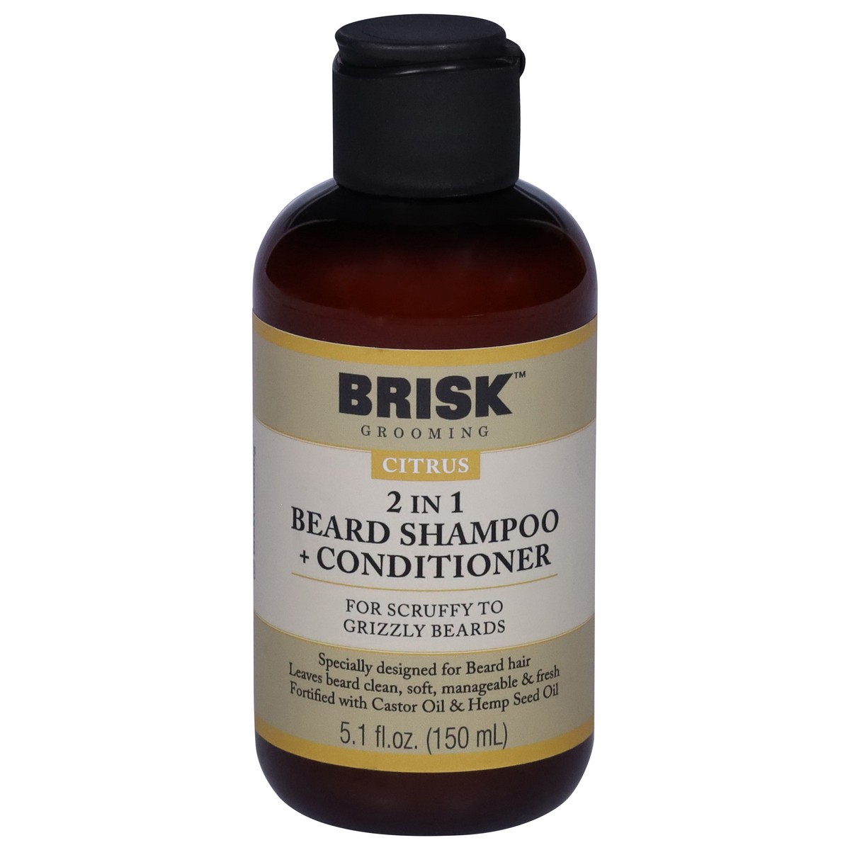 slide 9 of 12, Brisk Grooming 2 in 1 Citrus Beard Shampoo + Conditioner 5.1 fl oz, 5.1 oz