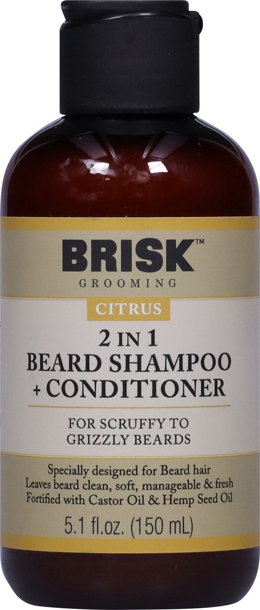 slide 8 of 12, Brisk Grooming 2 in 1 Citrus Beard Shampoo + Conditioner 5.1 fl oz, 5.1 oz