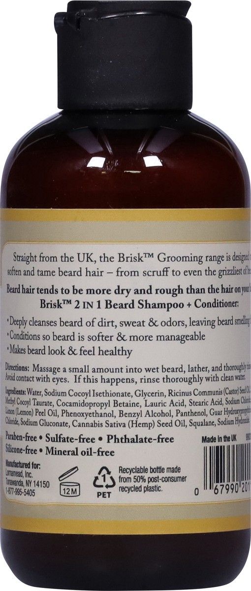slide 11 of 12, Brisk Grooming 2 in 1 Citrus Beard Shampoo + Conditioner 5.1 fl oz, 5.1 oz