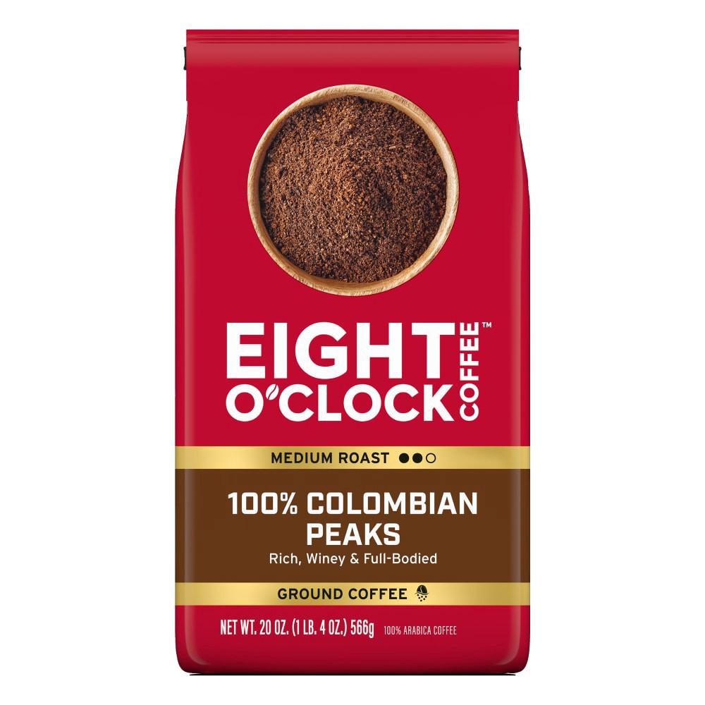slide 4 of 5, Eight O'Clock Coffee Medium Roast Ground 100% Colombian Peaks Coffee 20 oz, 20 oz