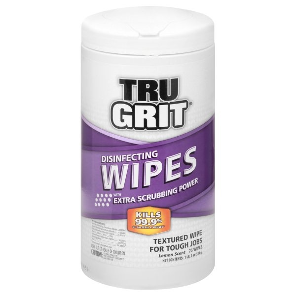 slide 1 of 1, Tru Grit Disinfecting Wipes, 75 ct