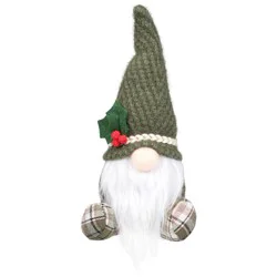 Ssel 7in Holiday Plaid Gnome Green - EA