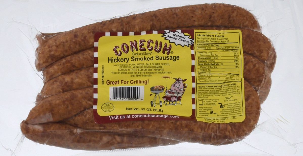 slide 6 of 10, Conecuh Hickory Smoked Sausage, 32 oz