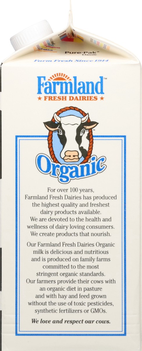 slide 3 of 13, Farmland Organic Fat Free Milk 0.5 gal, 1/2 gal
