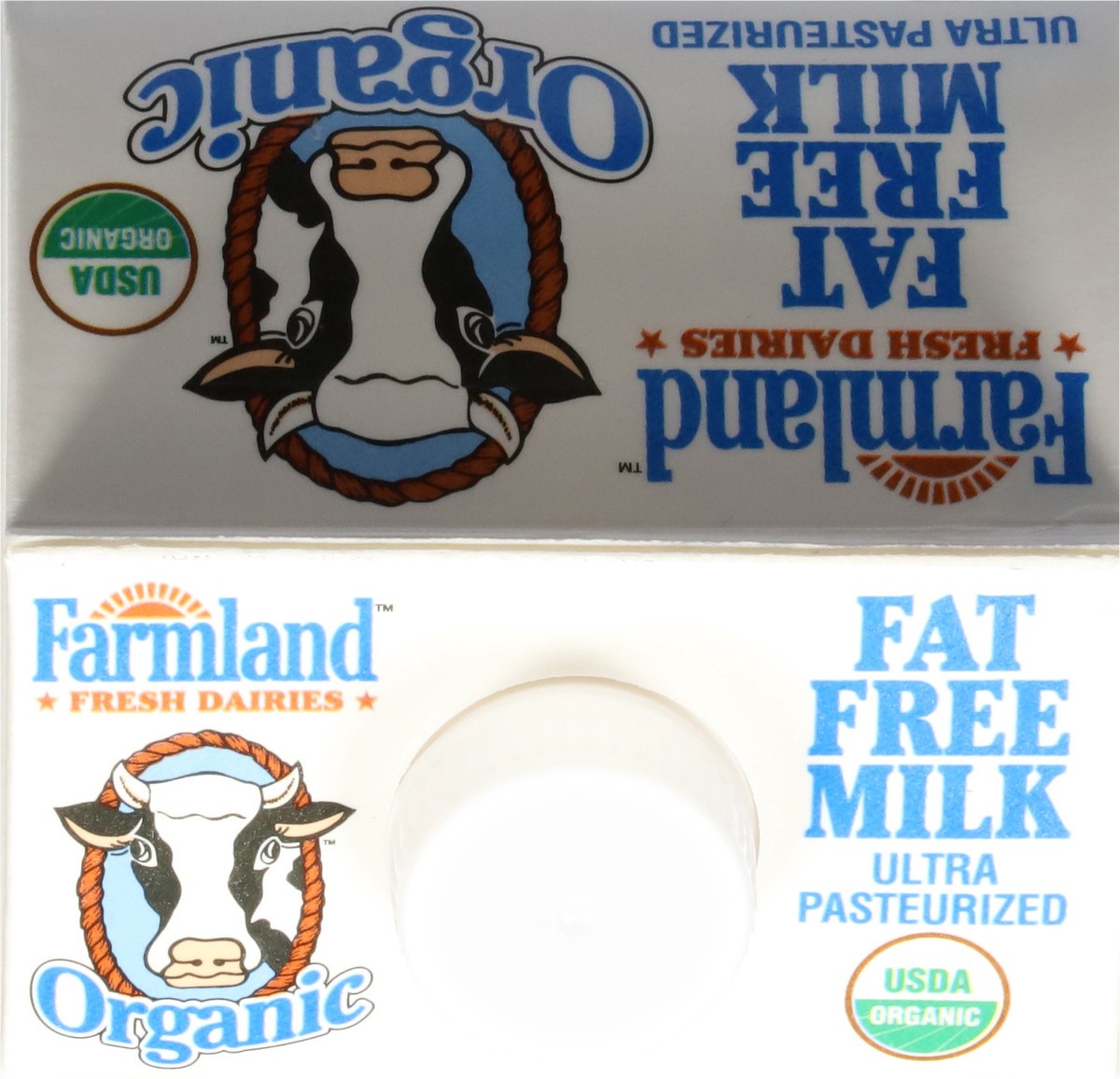 slide 12 of 13, Farmland Organic Fat Free Milk 0.5 gal, 1/2 gal
