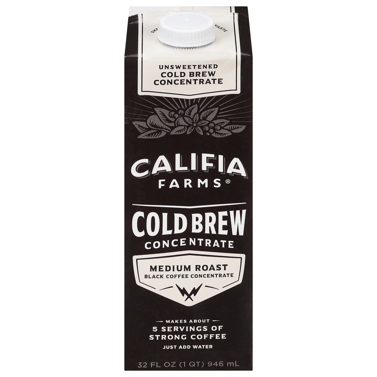 slide 1 of 1, Califia Farms Cold Brew Concentrate Medium Roast Coffee 32 fl oz, 32 fl oz