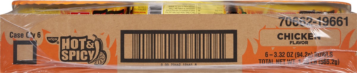 slide 5 of 9, Nissin Hot & Spicy Chicken Flavor Ramen Noodle Soup 6 - 3.32 oz Bowls, 6 ct